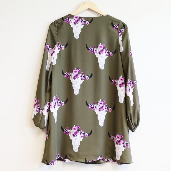 Altar'd State Bull Head Floral Summer Tunic Dress - Picture 8 of 16